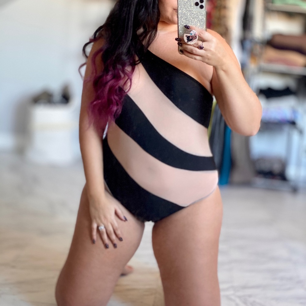 Sheer Panel Swimsuit